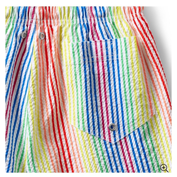 Lands End Men's 8" Seersucker Volley Swim Trunks - Picture 5 of 6